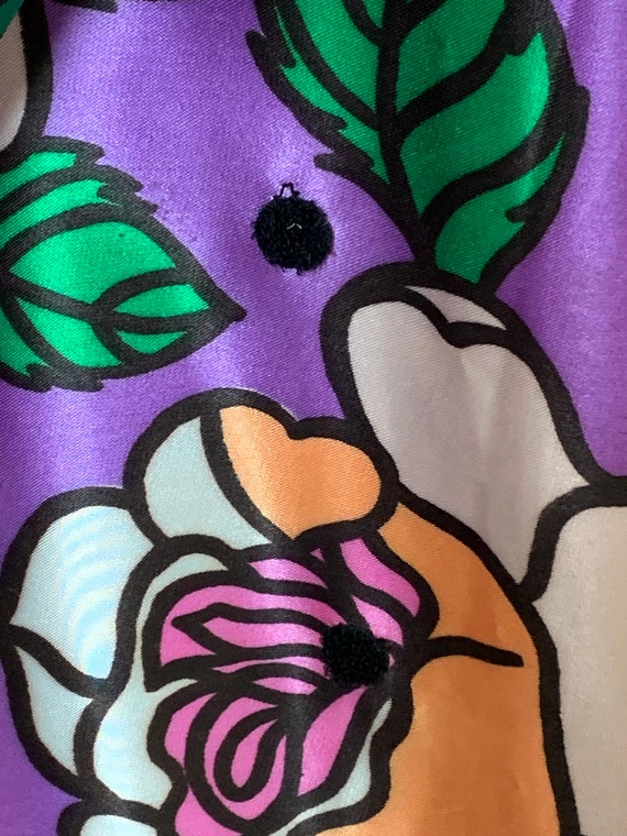 Smashing 1970's Bright  Purple Orange Floral Maxi… - image 8