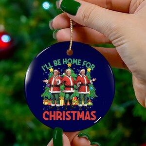 Trump Santa Christmas tree gift Ill be home for Christmas ornament Trump 2024 gift funny Trump Tree Ornament Trump supporter gift xmas