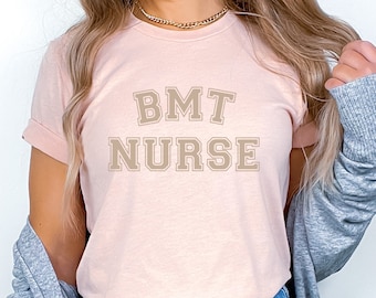 Retro BMT nurse varsity shirt bone marrow transplant nurse tshirt bmt nurse appreciation gift oncology nurse tshirt bmt graduation gift
