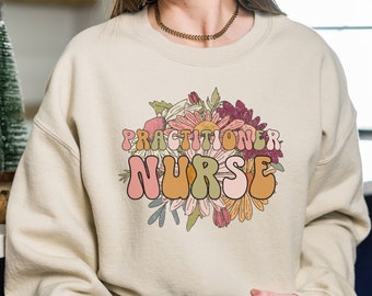 Floral nurse practitioner sweatshirt peds np student school np appreciation gift future NP sweater Nurse practitioner np graduation gift