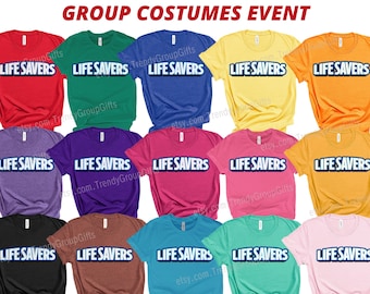 LIFESAVER group candy shirt group holiday costumes large group teacher costume couple twin bff trio holiday adult youth cheer softball