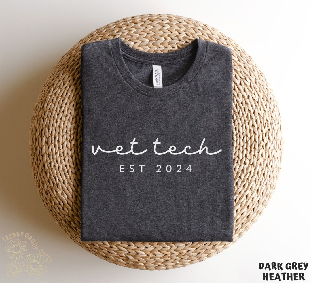 Retro Vet Tech Est 2024 Shirt Veterinary Tech Tshirt Vet Tech Week