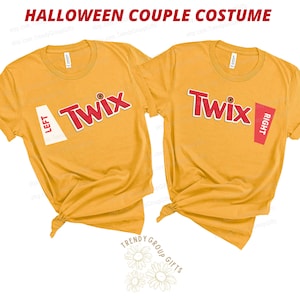Twix left and right couple halloween shirt his and hers shirt group candy shirt matching couple outfit halloween couple costume twix shirt