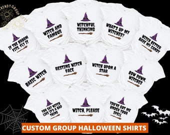 Witches pun punny group halloween costumes siblings twin cousin teachers work halloween shirt couples youth family friends halloween party