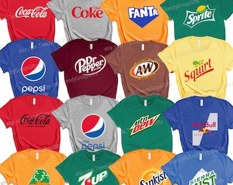 Soda drinks group holiday shirts Group soda tshirt soft drink costume youth cheer shirt friend work office teacher holiday women costume