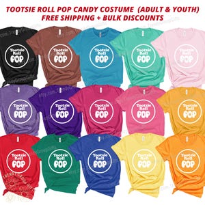 Tootsie roll costume group Holiday shirts roll pops candy teacher Holiday costume unique woman man adult Holiday kids cosplay shirt