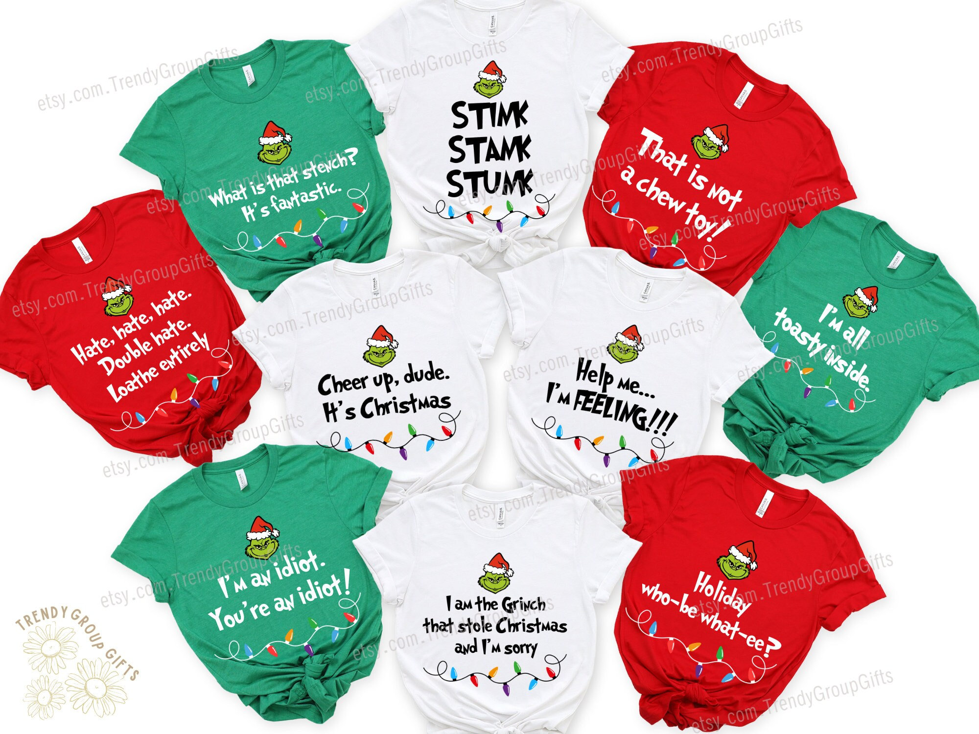 Custom Grinc quote shirts Christmas movie quotes shirts matching family Grinc christmas pajamas family holiday apparel kids siblings pj tee