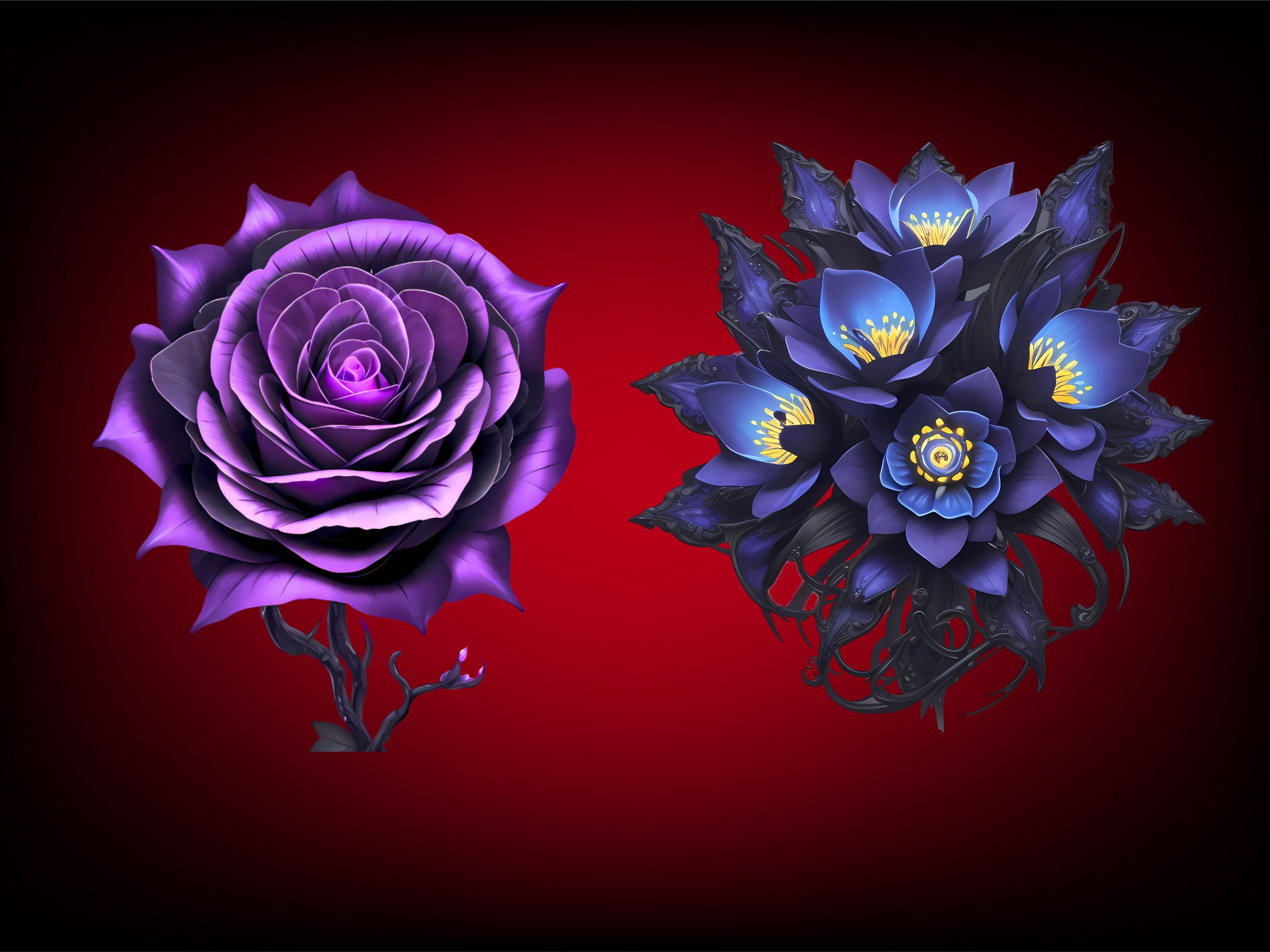 18 PNG Dark Floral Art Dark Floral Art A Unique Goth Home Decor