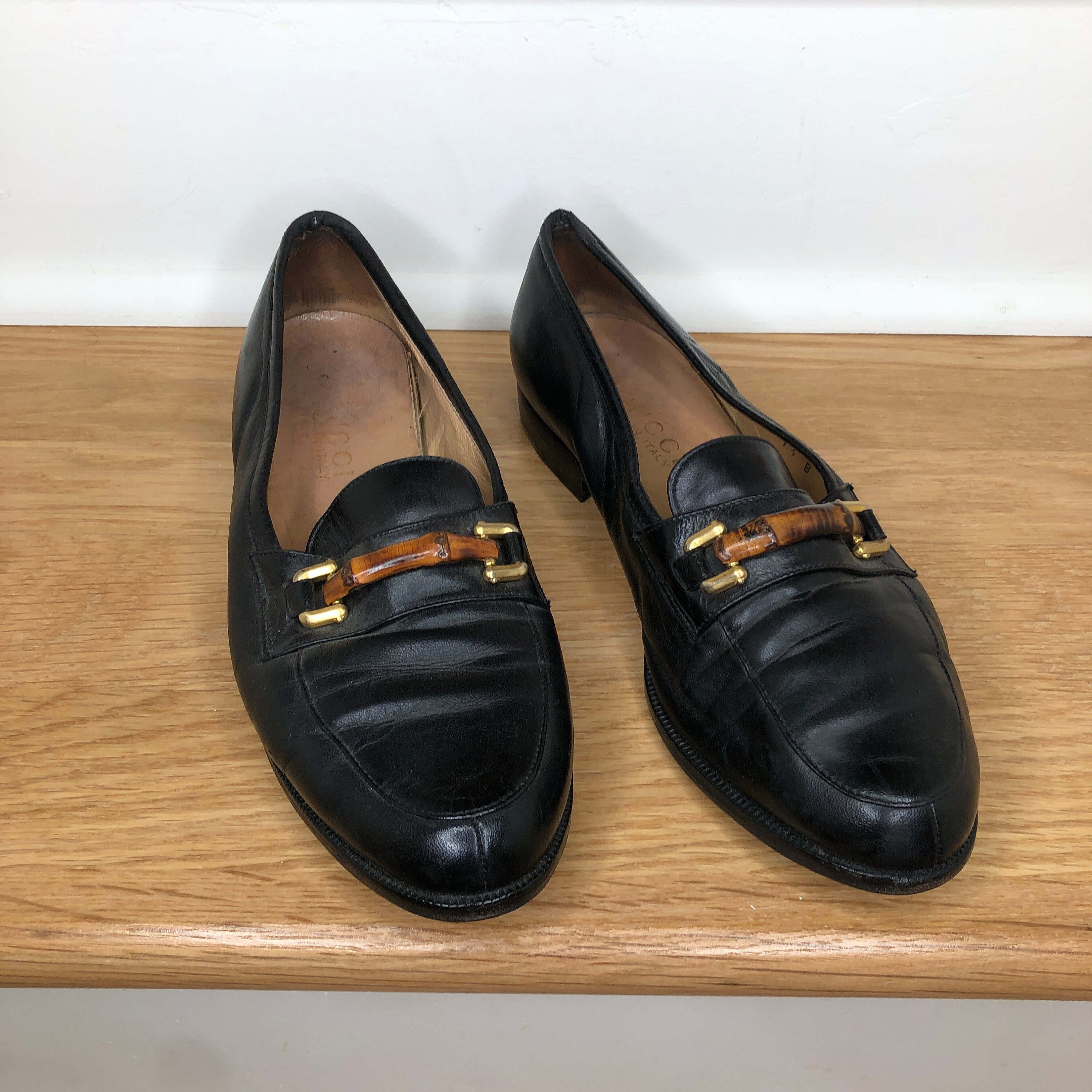 Gucci Vintage Large Navy Blue Nylon Patent Leather Bamboo Handle Shoul –  Amarcord Vintage Fashion