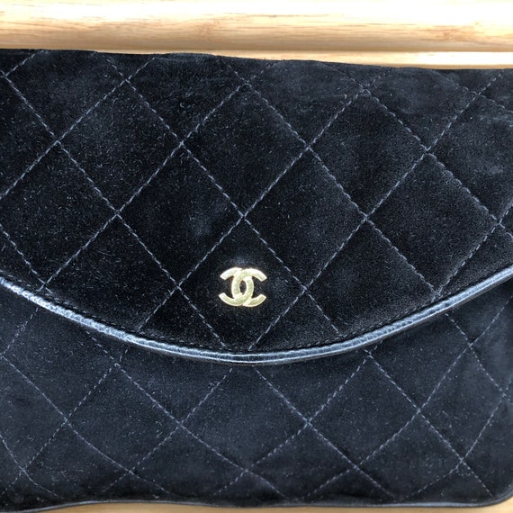 Chanel Black Quilted Suede Cross Body Bag - image 3