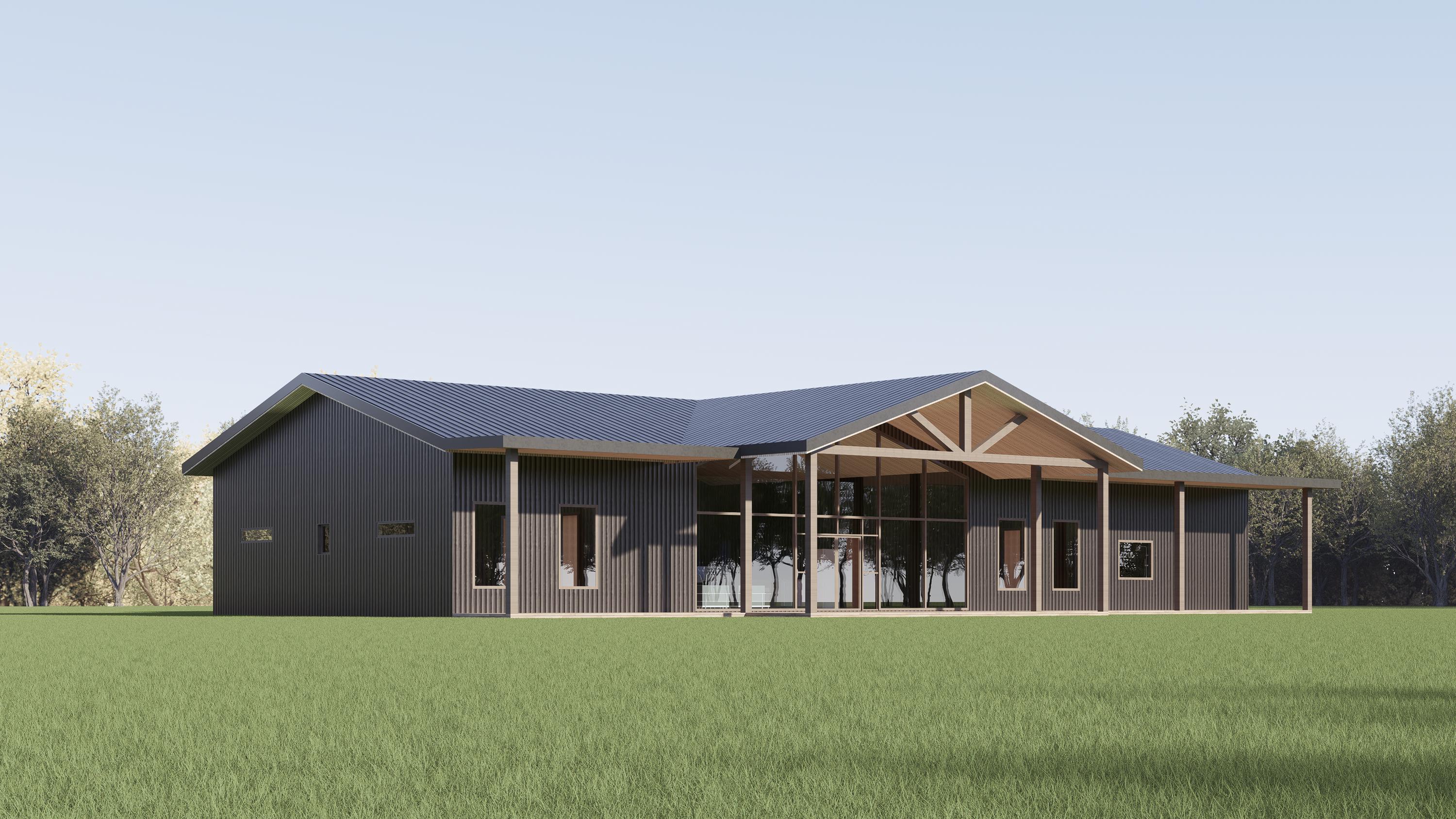 Barndominium House Plan, 4 Bed 4 Bath, 4000 Sq Ft Ranch Blueprint (PDF ...