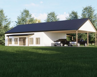 Barndomium Plan | 3 Bett 2 Bad | 1800 m² | 50x36 Layout | Personalisierbar Blaupause