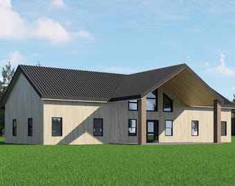 Hausplan, 3 Schlafzimmer 2 Bad mit Loft, 2100 Quadratfuß Grundriss, 30 'x70 'Barndomium Layout, Bauernhaus Cabin Plan, WIR KUNDEN ANPASSEN
