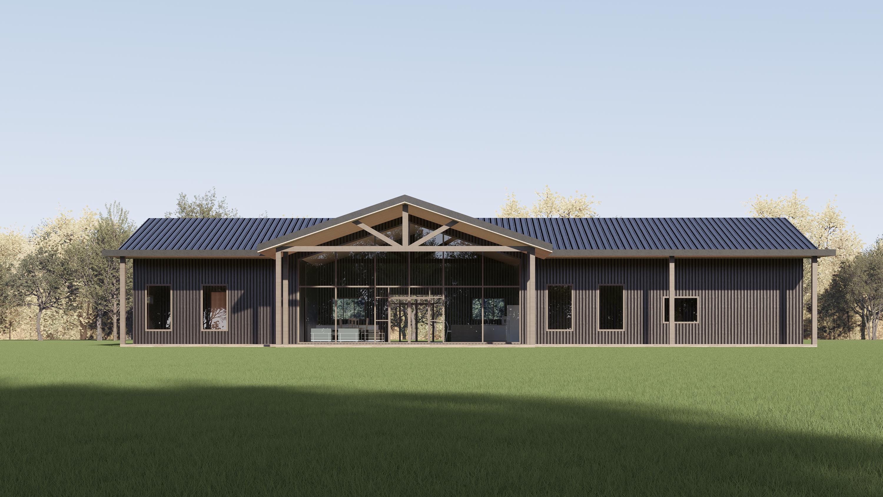 Barndominium House Plan, 4 Bed 4 Bath, 4000 Sq Ft Ranch Blueprint (PDF ...