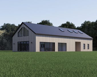 Barndomium, Hausplan 3 Schlafzimmer 2 Bad mit Dachboden, 32 'x70 'Grundriss, 2200 Quadratfuß Entwurf, - WIR KUNDEN AN