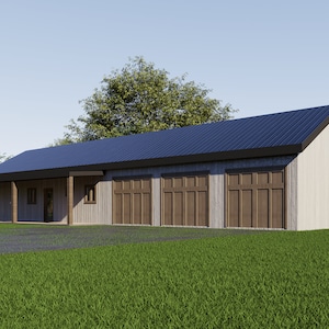 House Plan, 2 Bedroom 2 Bath with Walk-out Basement, 3 Car Garage, 80&#39;x25&#39; floor plan, 2000 sq ft. Plan layout, Barndominium, - WE CUSTOMIZE