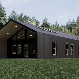 Plattegrond huis, 3 slaapkamers en 2 badkamers met garage voor 2 auto's, plattegrond Barndominium, blauwdruk huis 30'x85', boerderij: 2550 vierkante voet, boerderij - WE CUSTOMIZE