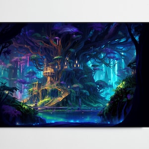 Darnassus | Home of the Night Elves | World of Warcraft Based Fantasy Art Concept | Digital Download