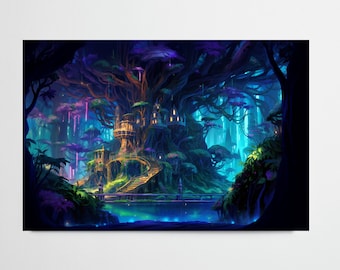 Darnassus | Home of the Night Elves | World of Warcraft Based Fantasy Art Concept | Digital Download