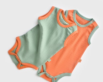 Baby Romper Sleeveless  Jumpsuit Organic Cotton 3-6M 6-9M 9-12M 12-18M 18-24M 2pcs sleeveless baby 100 % organic cotton Baby Romper set of 2