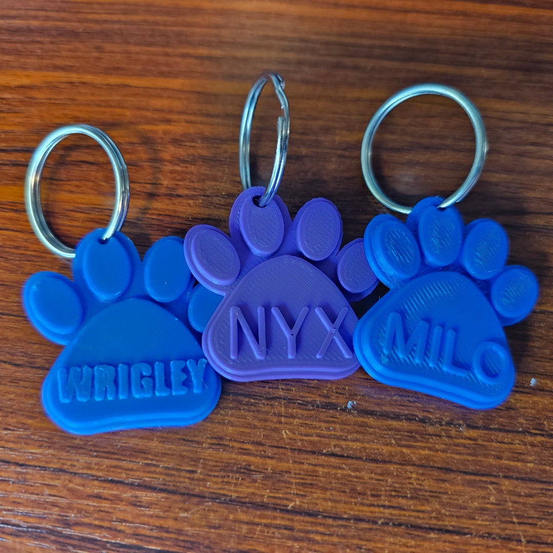 Custom Paw Print Dog Tag Personalized Dog Tag 3D Printed Etsy