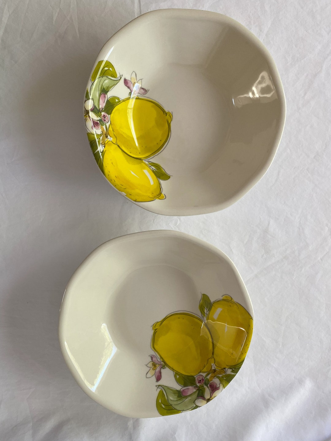 Set of Two Effetti Lemon Serving Pasta Bowls Made in Italy Etsy