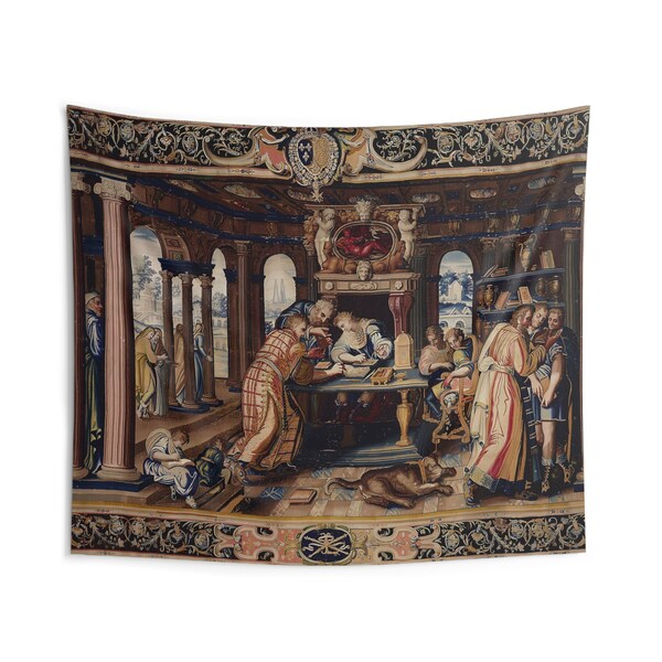 Tapisserie Murale Médiévale Belge, Roi Arthur Et Chevalier