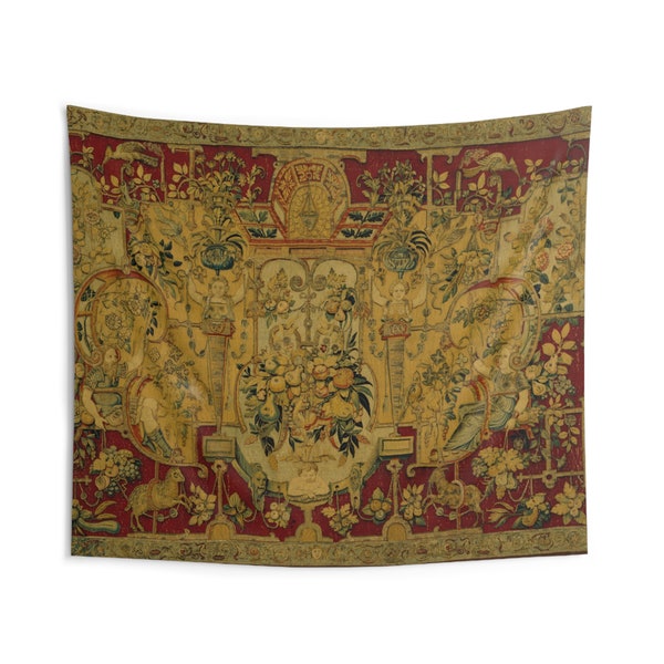 Panel with grotesques (1550-1560) Indoor Wall Tapestry ,Medieval Wall Tapestry,Tapestry Wall Hanging,Nederlandish Tapestries