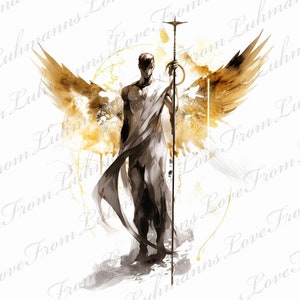Divine Watercolor Angel SVG/PNG - Ethereal Celestial Art - Instant Digital Download - Angel Clipart for Crafts, Decor, Christian, Epic Angel