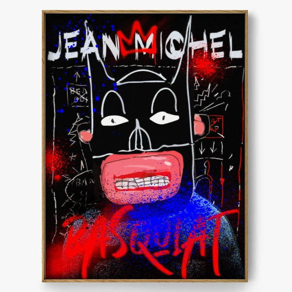 Jean Michel Basquiat, Batman Print, Basquiat Art Poster, Abstrakte Kunst, Street Art, Ausstellungsplakat, Pop Art Print, zeitgenössische Kunst, Geschenk