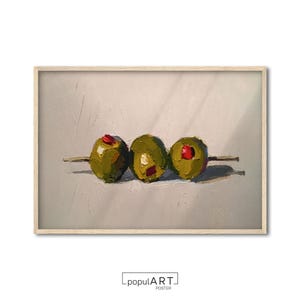 Poster di natura morta di ulivo, arte realistica della sala da pranzo, arredamento morbido per fattoria rustica, belle arti minimaliste per cucina, OVERSIZE