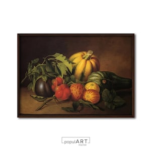 Still Life Painting, Still Life Art, Vintage Kitchen Print, Farmhouse Painting, Mailed Art Print, Vegetables Wall Art, Country Kitchen Print