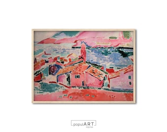 Henri Matisse "View of Collioure" Art Painting, Exhibition Poster, Famous Gallery Wall Art Print, Wall Decor, Bedroom Wall Art, GIFT IDEA