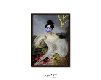Alter Art, Eclectic Wall Art, Vintage Portrait, Alter Portrait, Alter Painting Print, Moody Decor, Antique Baroque Oil Painting, OVERSIZE