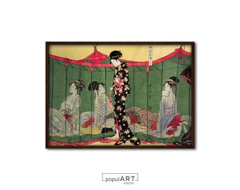 Vintage Japanischer Kunstdruck, Japanische Wandkunst, Holzschnitt Poster, Japanischer Kunstdruck, Japanische Minimal Kunst, Wohnzimmer Dekor, GESCHENK IDEE