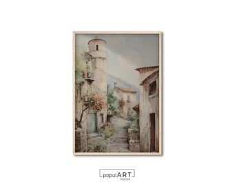 Mediterranean Wall Art, French Countryside Prints, Farmhouse Poster, French Architecture Poster, Vintage Europe Art Poster, GIFT IDEA