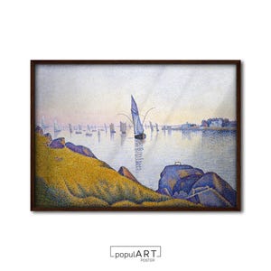 Paul Signac &quot;Evening Calm&quot; Art Print, Impressionist Painting, Pointillism Painting, Landscape Poster, Vintage Home Wall Decor, GIFT IDEA