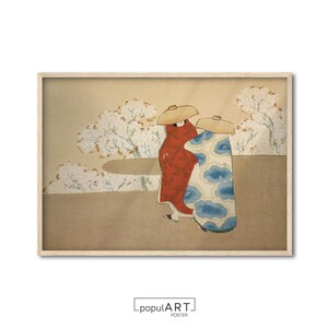 Japanese Poster, Vintage Japanese Art Print, Woodblock Print, Japanese Art Print, Feminine Wall Poster, Japanese Minimal Art, OVERSIZE