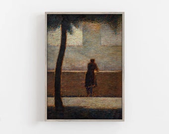 Georges Seurat Poster, Moody Oil Painting, Dark Academia Print, Aesthetic Wall Art, Moody Desk Decor, Classic Wall Poster, GIFT IDEA