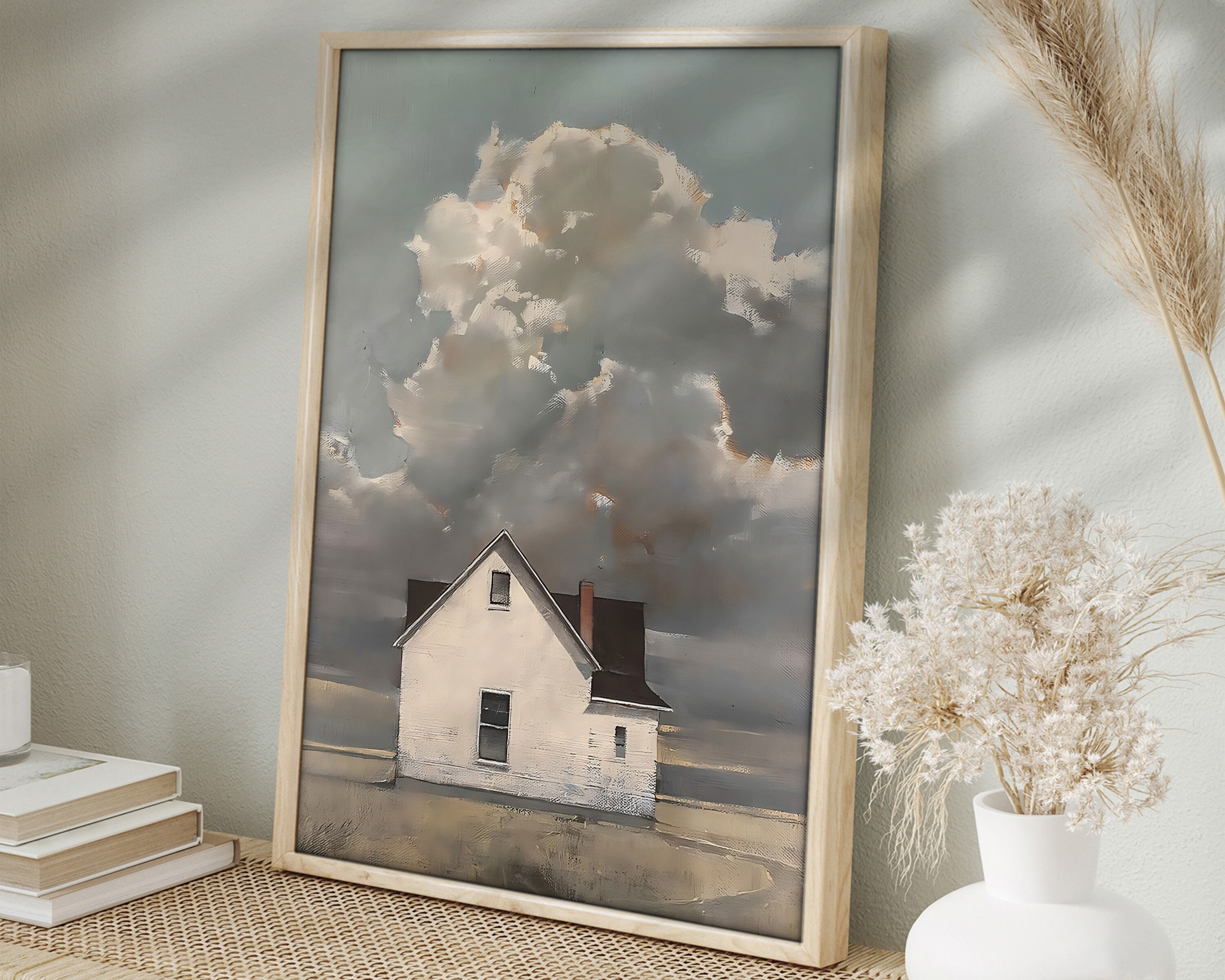 Vintage Stone House Print, Stone House Cottage Painting, French Countryside Art, Rustic ...