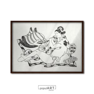 Japanese Wall Art, Vintage Japanese Art Print, Woodblock Print, Japanese Art Print, Japanese Woodblock Poster Print, Japanese Minimal Art