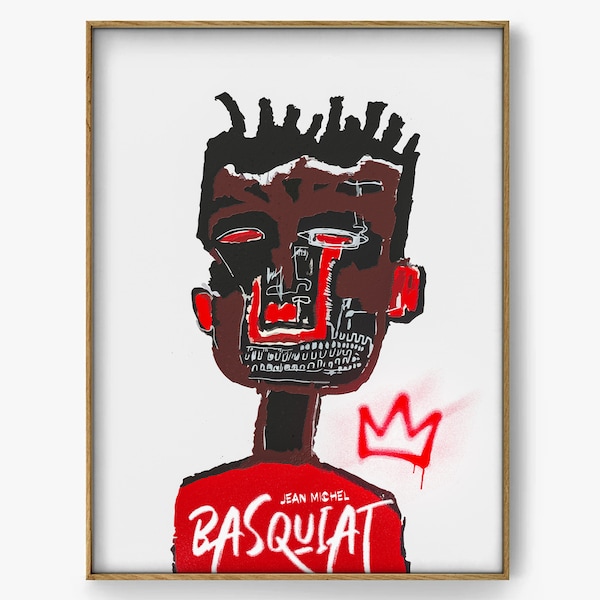 Basquiat Print, Basquiat Crown Print, Street Art, Graffiti Wandkunst, Pop Art, moderne Wandgalerie, Wohnzimmer Dekor, buntes Poster, groß