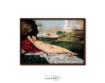 Giorgione "Sleeping Venus" Art Print, Renaissance Painting, Rococo Art, Vintage Poster, Classical Art Print, Room Wall Art, GIFT IDEA