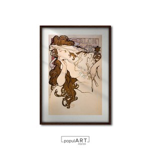 Alphonse Maria Mucha Art, Art Nouvea Poster, Feminine Wall Art, Vintage Poster, Giclee Poster, Living Room Wall Decor, High Quality Poster