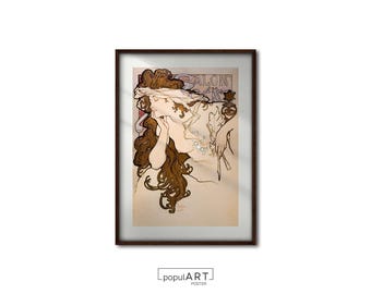 Alphonse Maria Mucha Art, Art Nouvea Poster, Feminine Wall Art, Vintage Poster, Giclee Poster, Living Room Wall Decor, High Quality Poster
