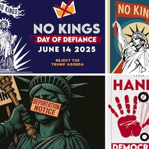 No Kings Liberty Protest Sign | Anti-Trump Printable Poster | Digital Download for March | Patriotic Pro-Democracy Rally Art