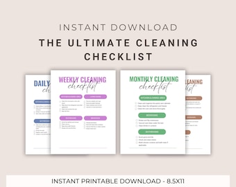 Cleaning Checklist | Cleaning Schedule | Cleaning Planner | Cleaning Printable | Weekly Cleaning | Cleaning List | Family Chore Chart