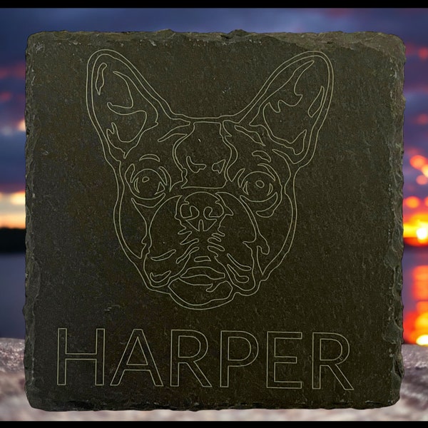 Slate Dog Coasters, Custom Coaster, Mix & Match, Non-Slip, Personalized Gift for Pet Owners, 70 Breeds, 4"x4" Square
