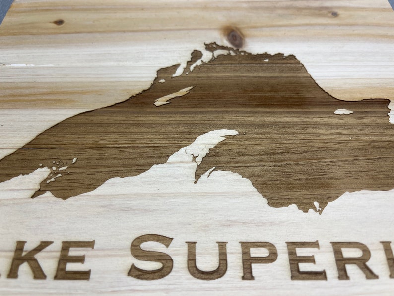 Lake Superior Gift, Lake Superior Printed Sign, Lake Superior Wedding Gift, Greywashed or