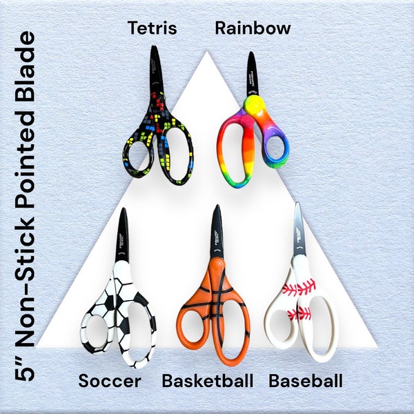 Personalized Scissors | 5" Kids Scissors | Children Scissors |Ages 4-7 | Blunt Tip | 14 Colors / 6 Fonts | Free Gift | Teacher Gift